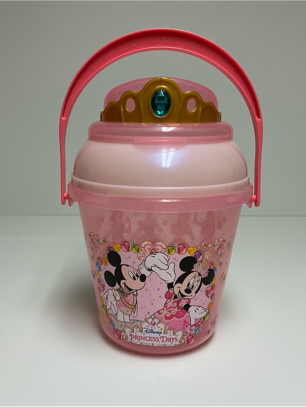 Tokyo Disneyland Popcorn Bucket Princess Days Pink Mickey & Minnie Crown Lid